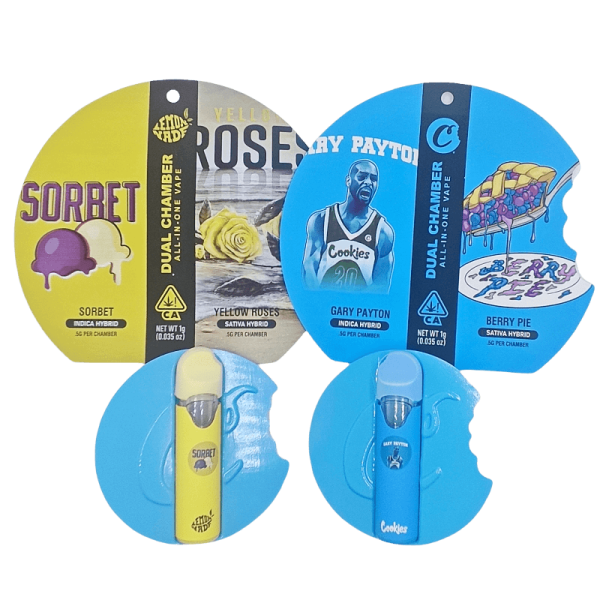 Cookies dual chamber empty disposable vape 1g(0.5g+0.5g)