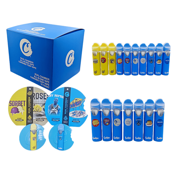 Cookies dual chamber empty disposable vape 1g(0.5g+0.5g)